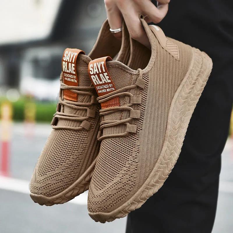 Non-slip Wear-resistant Casual Shoes Men's Breathable Mesh Shoes  Sports Shoes Hollow Cloth Shoes