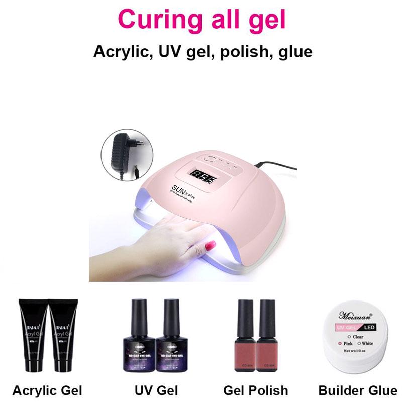 Nail Art Set 8pcs UV Gel Polish 120 W LED UV Lamp Nail Dryer Kit Nail Varnish Manicure Tools Set