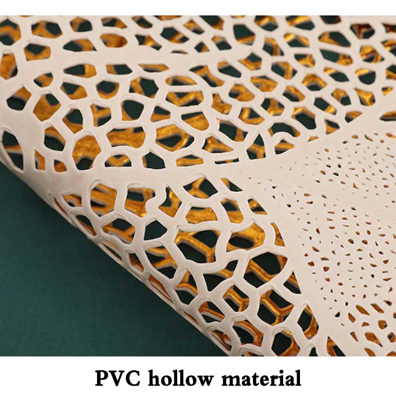 Lotus Pvc Bronzing Hollow Coaster Heat Insulation Non-slip Placemat Table Mat Decorative Mat Western Placemat
