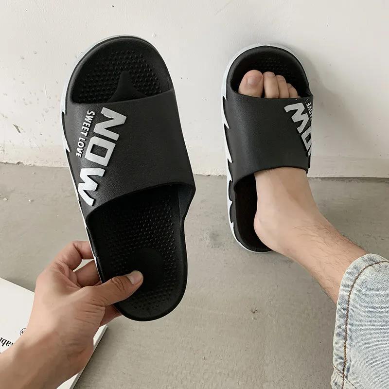 Men's Slippers Outside Wear Bathroom Non-slip Thick Bottom Wear-resistant Slippers Summer