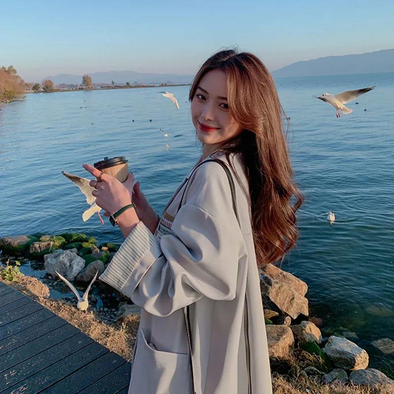 Suit Jacket Women Spring and Autumn Loose Suit Jacket Ladies Casual Loose Long-sleeved Warm Jacket Temperament Elegant Blazer
