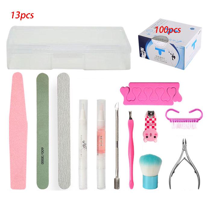 Nail Art set Manicure set Cuticle Pusher Polishing nail care tool set nail remover Beginner nail Set