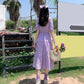 Cute Sweet Well-behaved Girl Solid Color Bow Ruffle Mid-length A-shaped Skirt Age Reduction Looser  Short Sleeve Dress