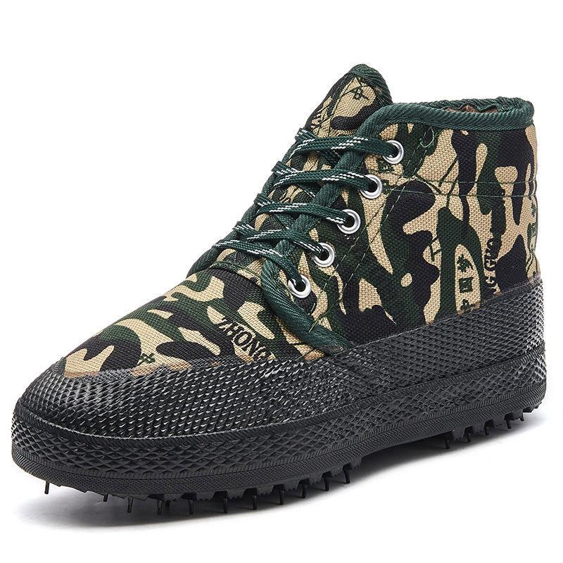 Men's Hiking Shoes Non-slip Wear-resistant Outdoor Training Shoes High-top Plus Velvet Warmth Large Size Sports Shoes