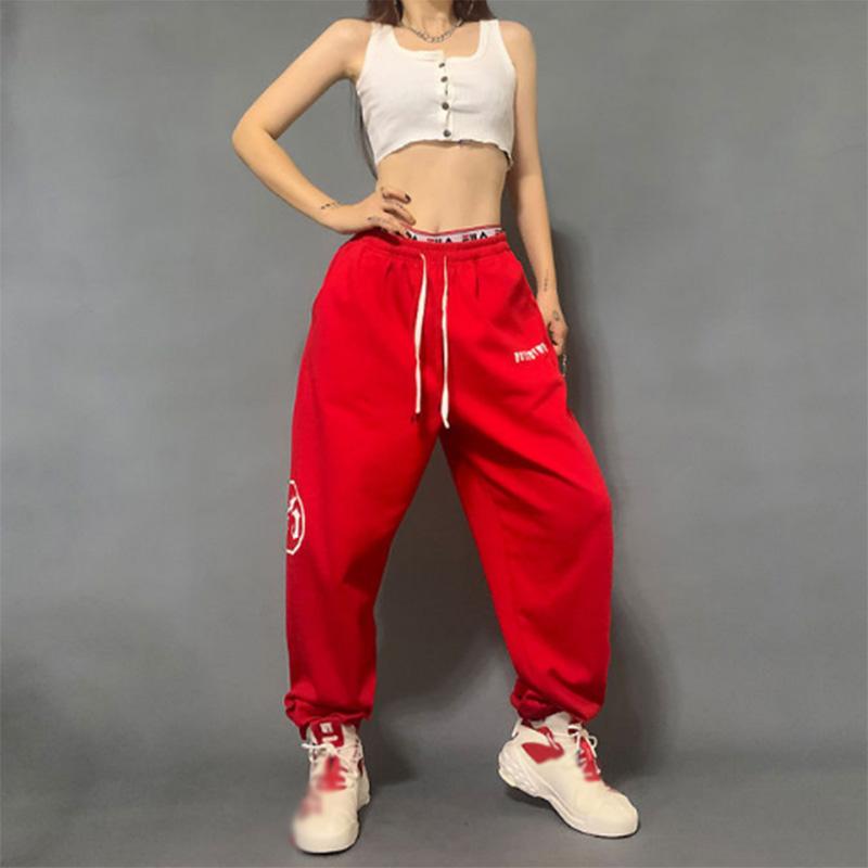 Sports Pants Women's Hip-hop Loose Leggings Jazz Hip-hop High Waist All-match Casual Sports Sweatpants