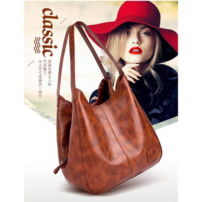 PU Dumplings Solid Color Lady Women Bag Retro Shoulder Bag Large Capacity Handbag