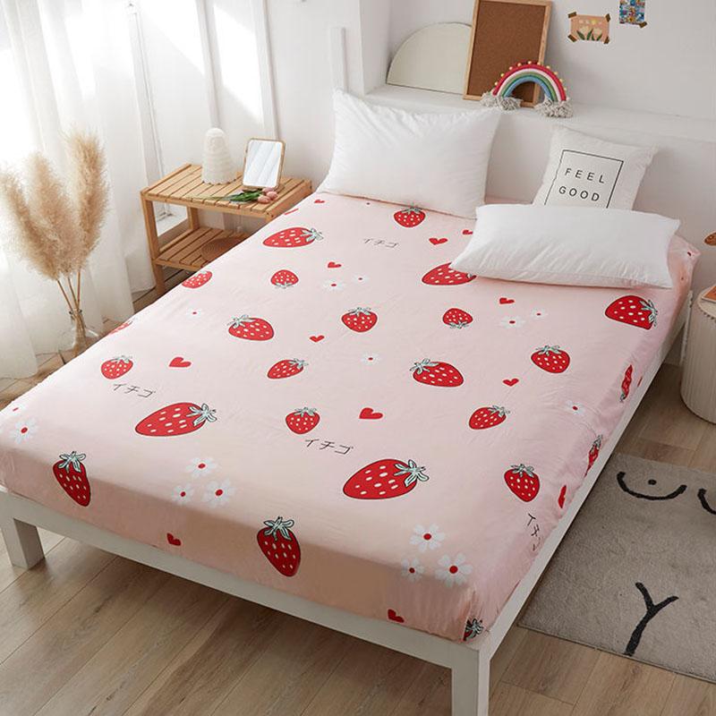 Skin-friendly Cotton Bed Sheet Single Piece Cotton Bed Cover Non-slip Fixed Mattress Cover Dust Protection Cover Bedding