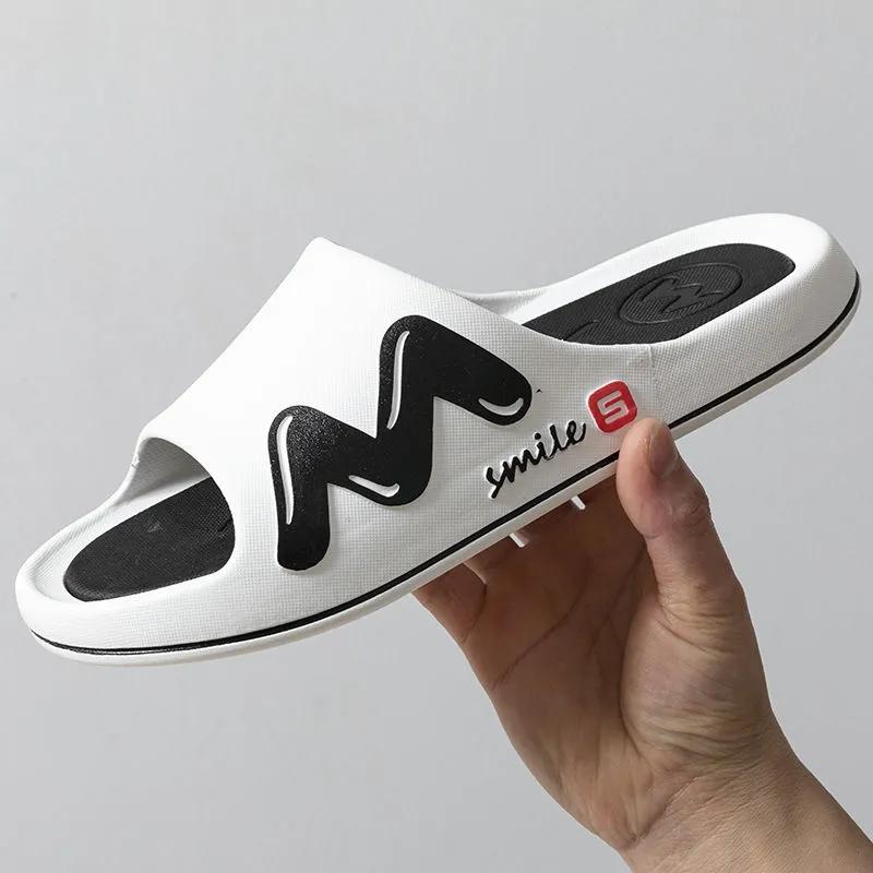 Men's and Women's Same Style Slippers Summer Non-slip Soft Bottom Slippers Men's Personality Home Bathroom Bath Slippers Casual Sports Flip Flops