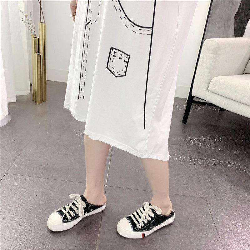 Women  T-shirt Dress Girl Loose O-Neck Casual Long Big Loose Home Comfort Outer Convenient Nightdress pajamas