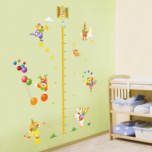 Cartoon clown height stickers for children's room bedroom removable wall stickers