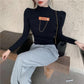 Turtleneck Design Sense Sweater Women's Niche Fall Winter Short Slim Outer Wear Small Knit Sweater Top