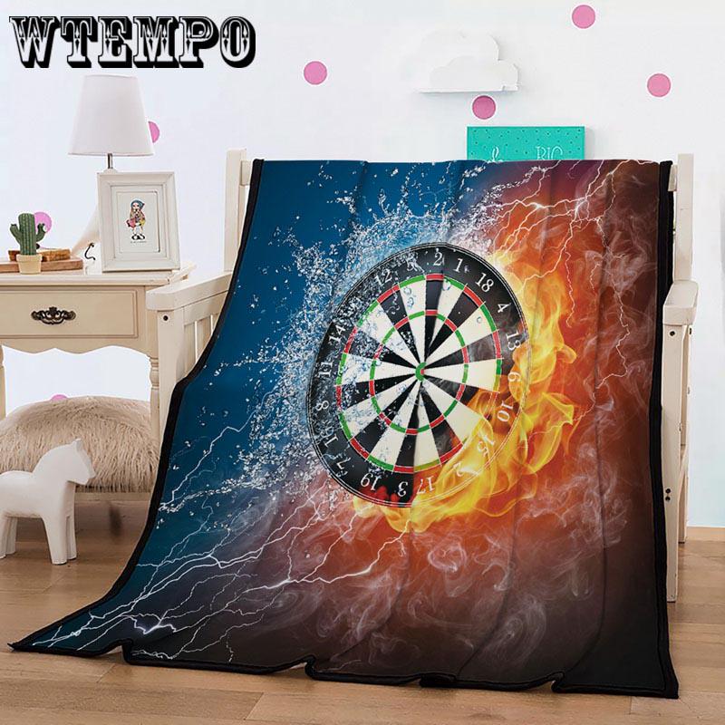football Printing Flannel Lamb Cashmere Double Sided Blanket Thick Winter Warm