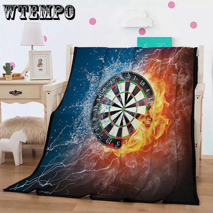 football Printing Flannel Lamb Cashmere Double Sided Blanket Thick Winter Warm
