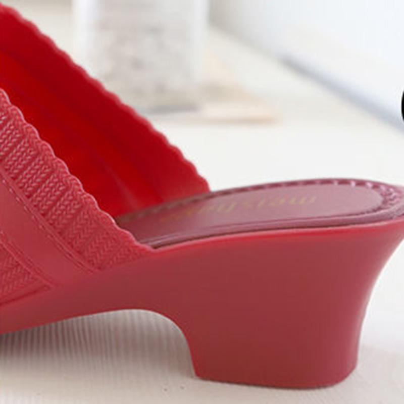 Summer Fashion Fish Mouth Slope with Half Slippers Women Summer Wear All-match Thick Heel Korean Slippers Women