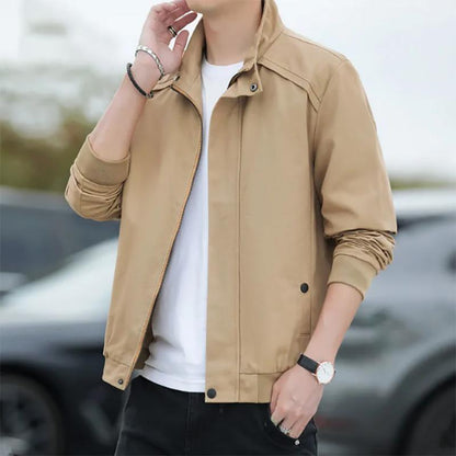Pure Cotton Jacket Men's Coat Loose Stand-up Collar Large Size Autumn Casual Upper Youth Jacket