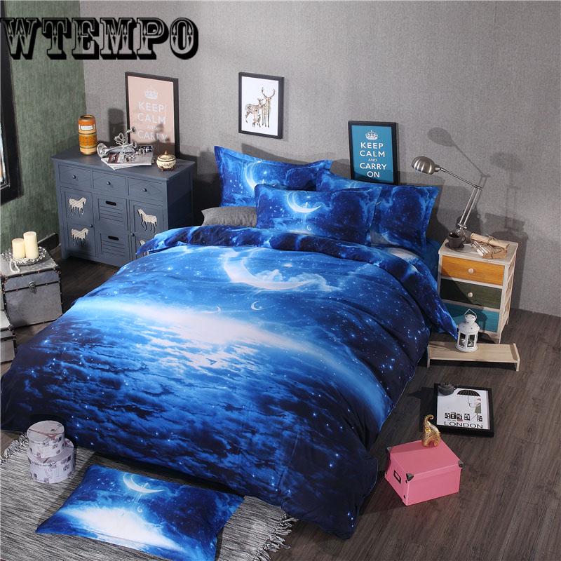 Colorful Galaxy Microfiber Duvet Cover Set Twin King Size Bed Set 3D Printed Bedding Set