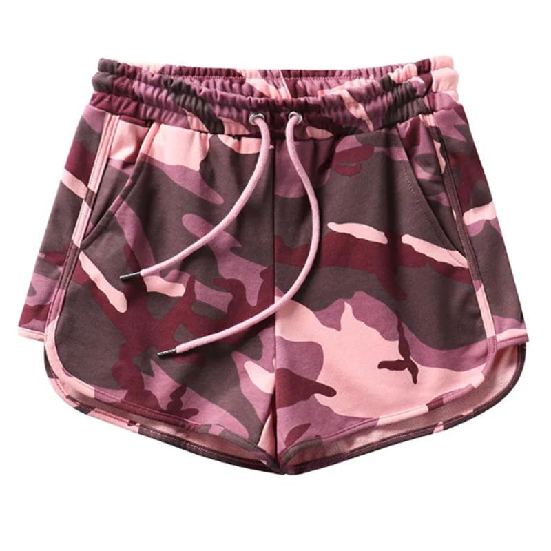 Sports Shorts Women Loose All-match Trend Summer High Waist Wide Leg Camouflage Shorts Sports Casual Beach Pants