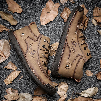 Men Shoes Casual Pu Leather Shoes Men Breathable Lace Up Flat Slip On Comfy Warm Footwear Big Size38-47