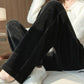 Plus Velvet Schnier Wide Legs Pants Female High Waist Lanternowers Loose Straight Casual Pants Vertical Slim Fashion Drag Mop Pants Thickening