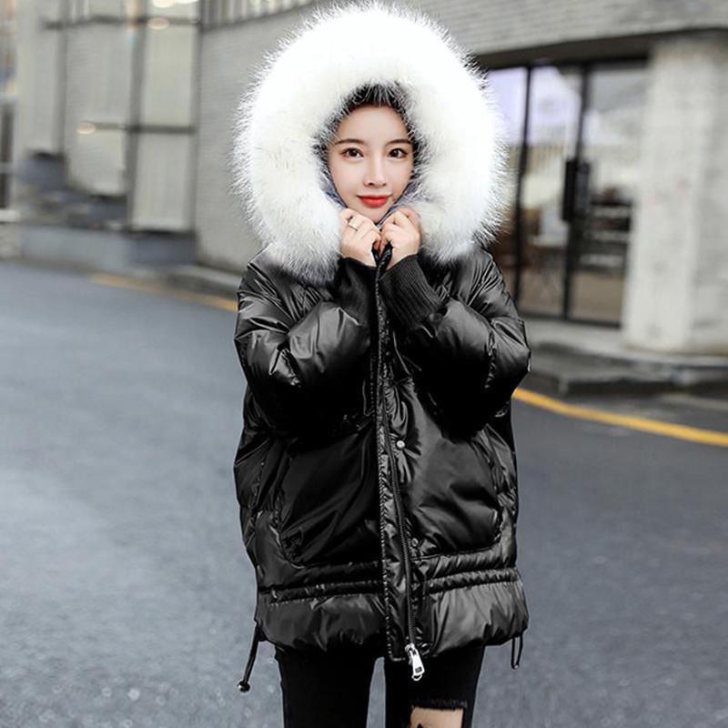 Cotton-padded Jacket Women's Short Winter Korean Style Loose Bright Face Small Down Padded Jacket