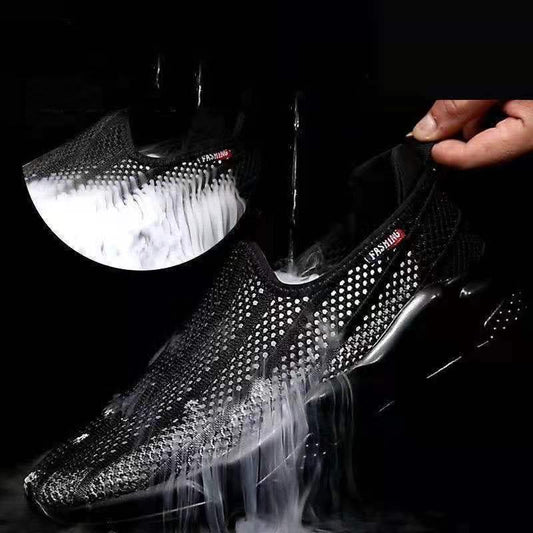 Summer Breathable Men's Mesh Shoes Men's Soft Sole Sports and Leisure Hollow Shoes