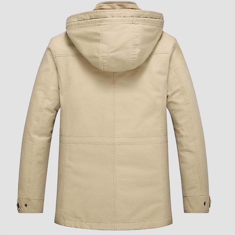 Large Size Cotton Jacket Men's Self-cultivation Plus Velvet Thick Warm Top for Young and Middle-aged Outdoor Skiing and Mountaineering Clothing