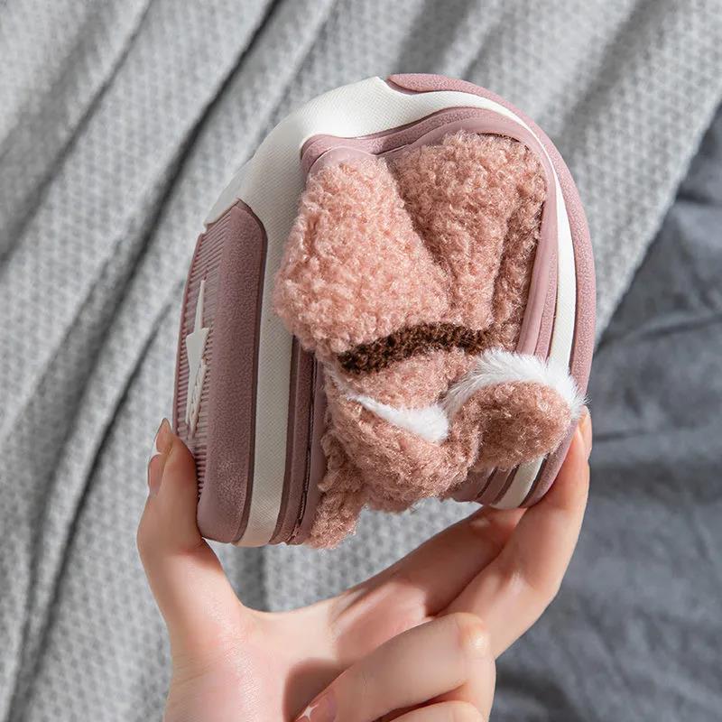 Fall/winter Girls' Cotton Slippers Super Non-slip Warm Anti-fouling Flat Shoes Leisure and Home Essentials
