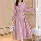 Women Dress Leisure Dress Women Ladies Fashion O-Neck Long Sleeve Loose Leisure Long Dress