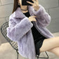 WTEMPO Winter Fur Coat Female Imitation Rabbit Fur Short Loose Plush Thickening Fashion Coat