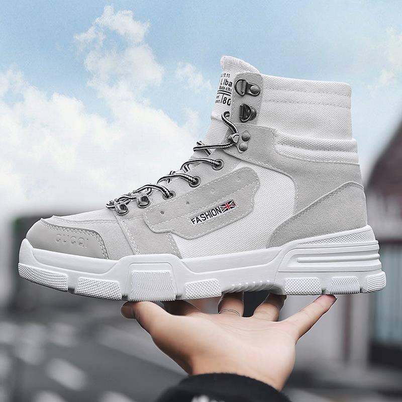 Outdoor Work High-top Shoes Men's Shoes Men's Hip Hop Shoes Men's Casual Canvas Martin Boots Men
