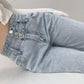Retro High-waisted Breasted Jeans Women's Drape Loose Straight Wide-leg Trousers Casual All-match Thin Mopping Pants