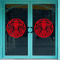 Glass Window Sticker Wall Stickers Spring Festival Chinese New Year Dog Year Spring Word Flower