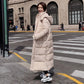 Hooded Stand-collar Down Padded Jacket Women's Loose and Thick Super Long Over-the-knee Cotton-padded Jacket Women's Warm Winter Padded Jacket