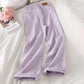 High Waist Jeans Female Straight Widespants Purple Trousers Loose Loose Wild
