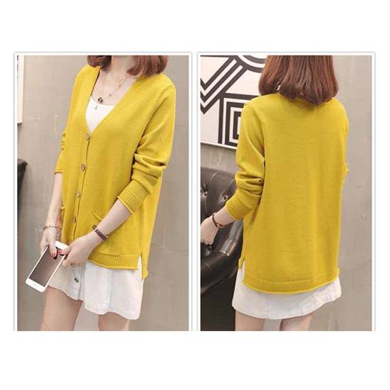 Winter Women Warm Casual Long Section Button Breasted Soft Cardigans Sweater Coat Jacket