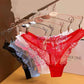 Mesh Ladies Thong Transparent Low Waist Panties Women Embroidered T Pants Cotton File