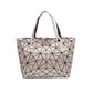 Women's Geometric Deformation Tote Bag Irregular Folding Shoulder Bag  Laser Luminous Bucket Bag
