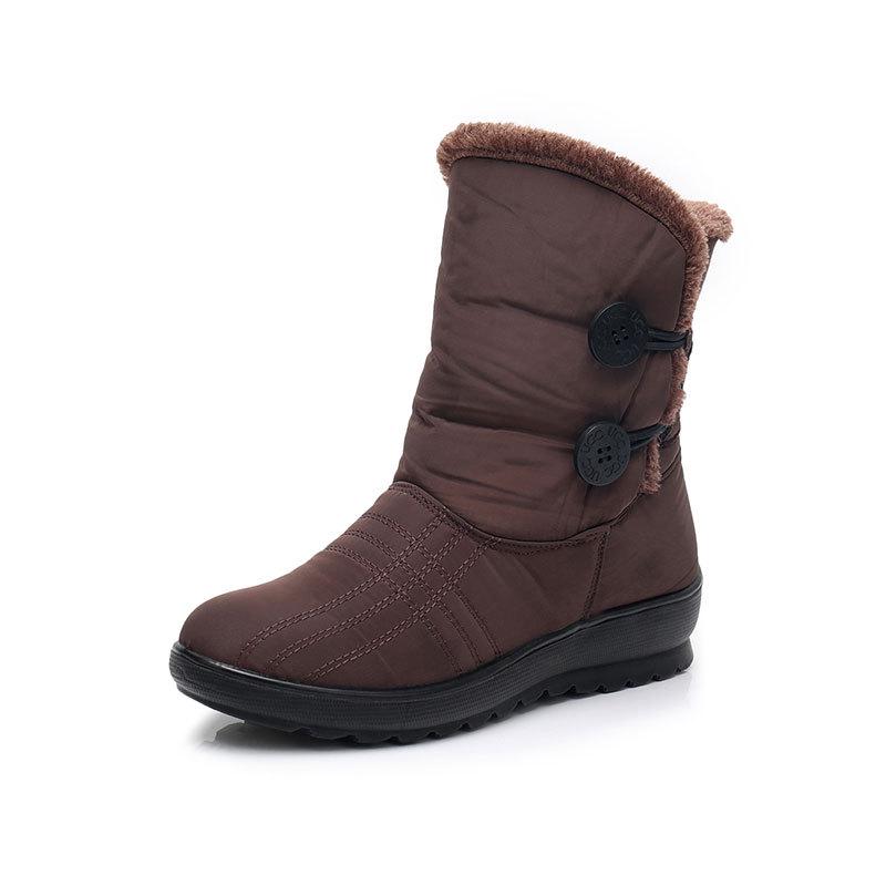 Thick Fur Snow Boots for Women Winter Ankle Boots Warm Waterproof Booties Black Red Casual Shoes Plus Size Outdoor Footwear Non Slip