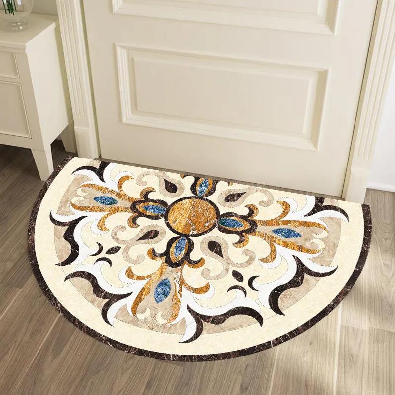 Semi-circular Carpet Nordic Ethnic Style Home Entrance Mat Entrance Rugs Bathroom Carpet