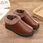 Winter Leather Women's Cotton Shoes Plus Fleece Warm Cotton Shoes Casual Non-slip Mother Shoes