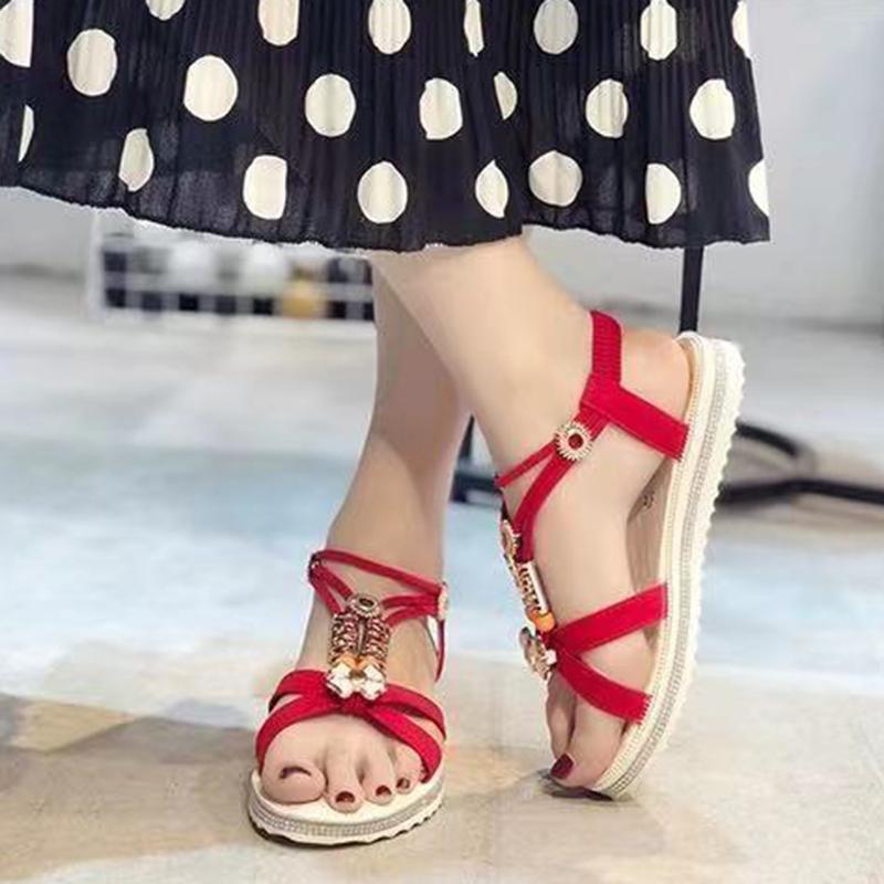 Sandals Female Summer Bohemian Flat Students Korean Version of All-match Casual Roman Beach Shoes Women