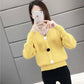 Spring and Autumn V-neck Low-neck Sweater Pullover with Short Bottoming Shirt Casual All-match Female Top