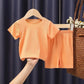 Summer Newborn Baby Children's Clothing Ice Silk Short-sleeved Two-piece Suit Men and Women Baby Short-sleeved Shorts T-shirt Home Service
