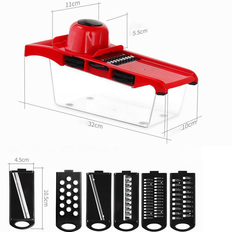 Multifunctional Vegetable Cutting Artifact Potato Shredder Shredder Grater Slicer Kitchen Household Dicing Artifact