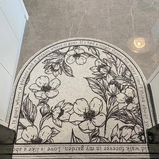 Entrance Door Mats Semi-circular Nordic Entrance Door Silk Loop Non-slip Carpet Entrance Mats Can Be Cut