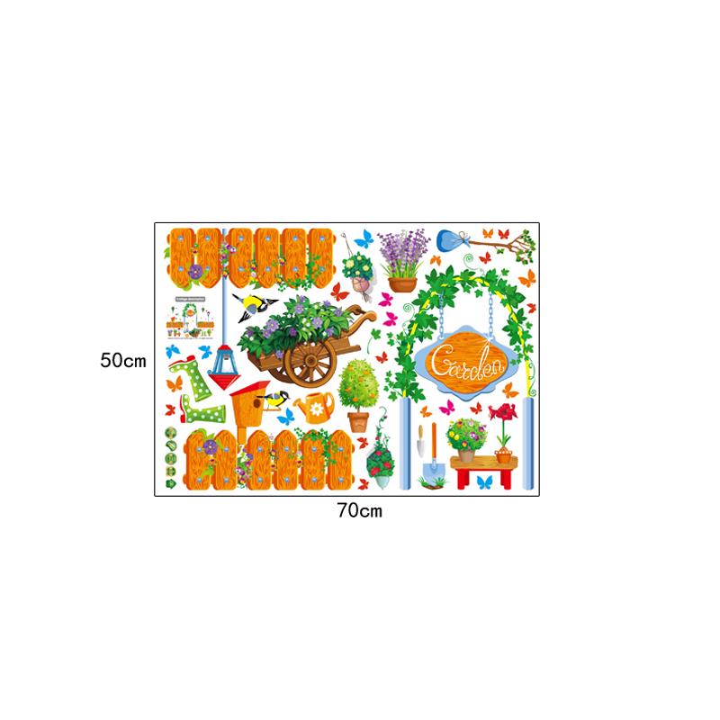 [sticker ]Green Plant Garden Wall Stickers Home Decor Living Room Bedroom Kitchen Window Art Decals