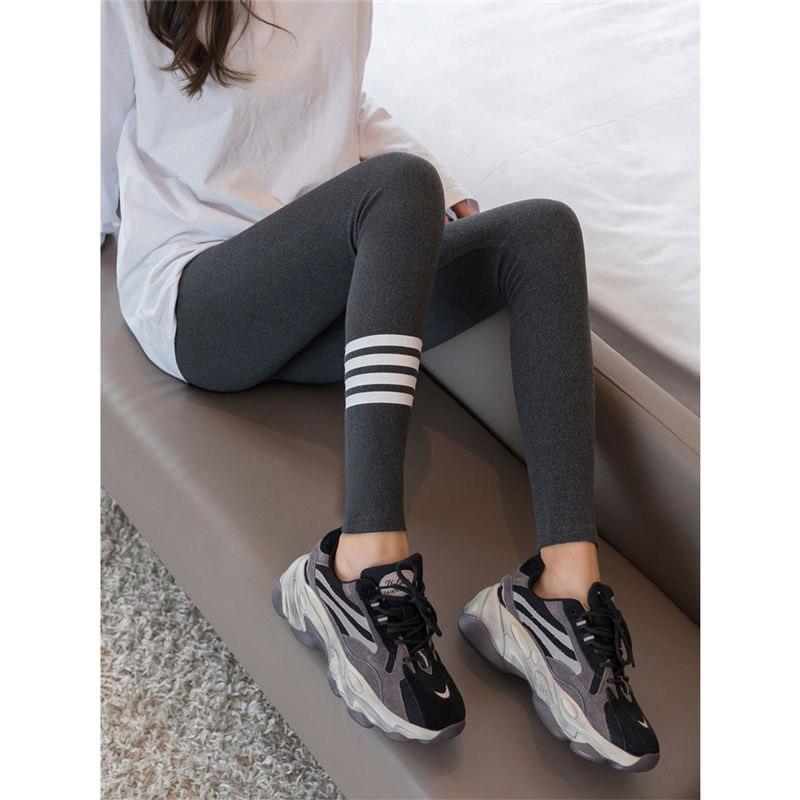 Spring and Autumn Leggings Women's Outer Wear Trousers Black Gray Large Size High Waist All-in-one Pants Thin Section