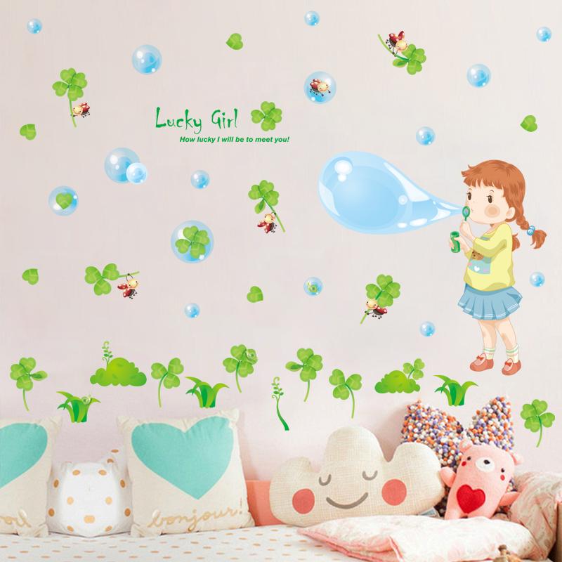 [Wall sticker ]Blow Bubbles Wall Stickers For Kids Rooms Bedroom Living Room Children Room Wall Deca