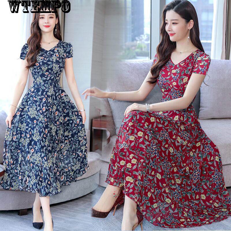 Dress Spring and Summer Large Size Waist Slimming Long Section Fashion Women's Printed Skirt