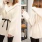 Autumn and Winter, Women's Casual Hooded Waist, Water Velvet Cardigan Net Red Knit Jacket Loose